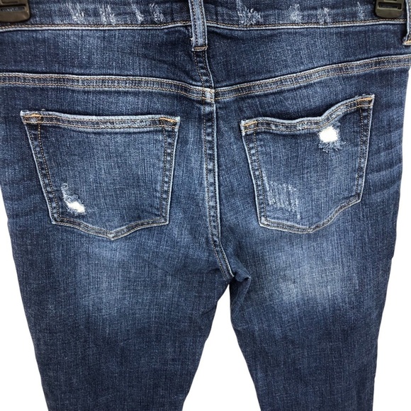 Stitchfix id:23 Jeans Tapered Sz 28 Distressed Modern Skinny Dark Wash Stretch - Picture 7 of 10